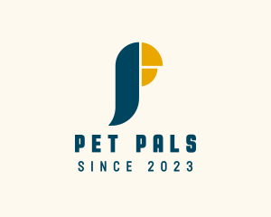 Minimalist Parrot Letter P logo design