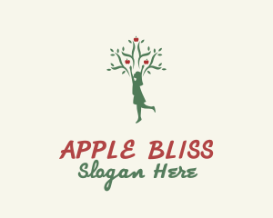 Apple Tree Girl Nature logo design