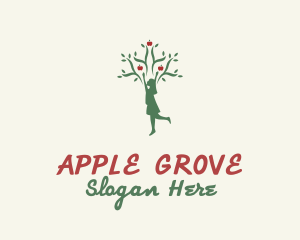 Apple Tree Girl Nature logo design