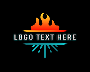 Freezer - Fire Heat Cooling logo design