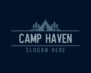 Tent - Campsite Tent Adventure logo design