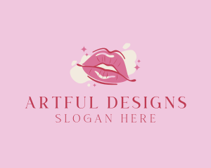 Lips Beauty Lipstick  logo design