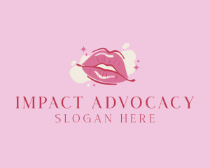 Lips Beauty Lipstick  logo design