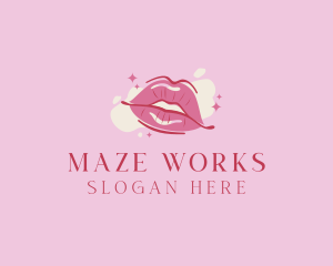 Lips Beauty Lipstick  logo design