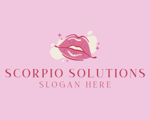 Lips Beauty Lipstick  logo design