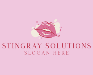 Lips Beauty Lipstick  logo design