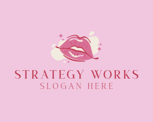 Lips Beauty Lipstick  logo design