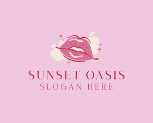 Lips Beauty Lipstick  logo design