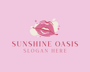 Lips Beauty Lipstick  logo design