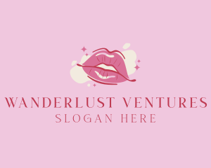 Lips Beauty Lipstick  logo design