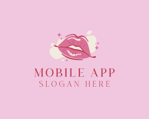 Watercolor - Lips Beauty Lipstick logo design