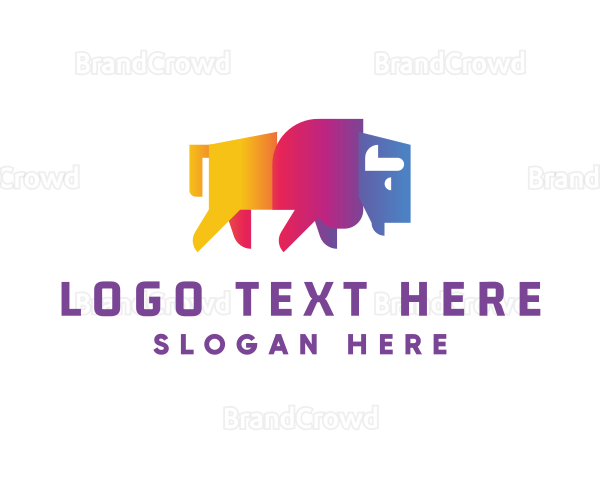 Gradient Wild Bison Logo