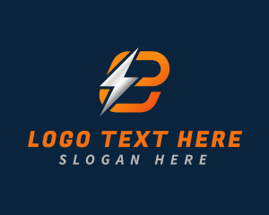 Voltage - Thunderbolt Energy Letter E logo design