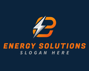 Thunderbolt Energy Letter E logo design