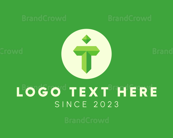 Green Gem Letter T Logo