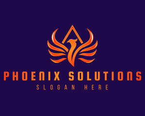 Mystic Phoenix Flame logo design