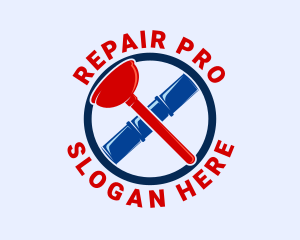 Plunger Pipe Repair logo design