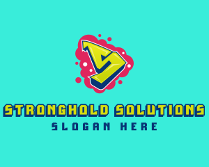 Bright Graffiti Letter S  logo design