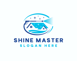 Pressure Wash Shine Roof logo design