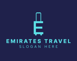 Letter E Travel Luggage  logo design