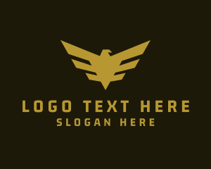 Hawk - Gold Military Eagle logo design