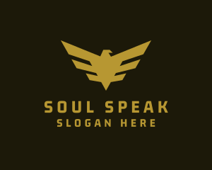 Military - Gold Military Eagle logo design