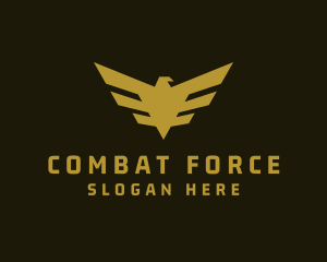 Military - Gold Military Eagle logo design