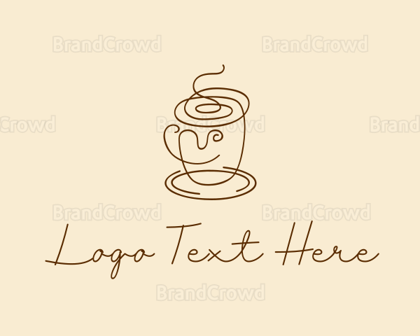 Coffee Cup Cafe Scribble Logo