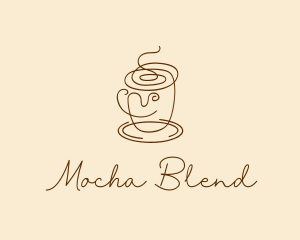 Mocha - Coffee Cup Cafe Scribble logo design