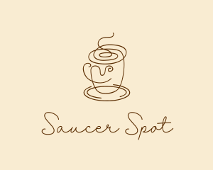 Saucer - Coffee Cup Cafe Scribble logo design