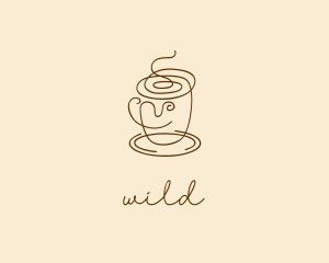 Mocha - Coffee Cup Cafe Scribble logo design