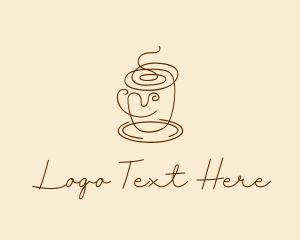 Latte - Coffee Cup Cafe Scribble logo design