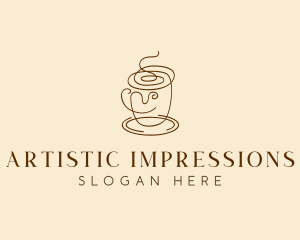 Coffee Cup Cafe Scribble  logo design