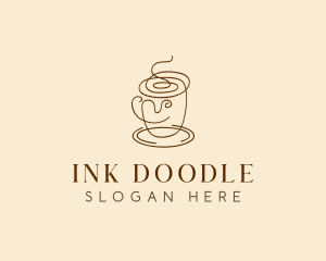 Coffee Cup Cafe Scribble  logo design