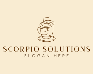 Coffee Cup Cafe Scribble  logo design