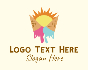 Noon - Summer Melting Ice Cream logo design