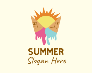 Summer Melting Ice Cream logo design