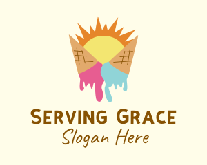 Summer Melting Ice Cream logo design