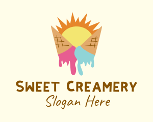 Summer Melting Ice Cream logo design