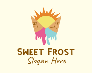 Summer Melting Ice Cream logo design