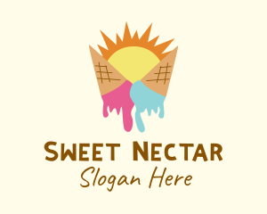 Summer Melting Ice Cream logo design