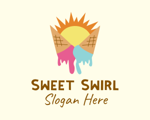 Soft Serve - Summer Melting Ice Cream logo design