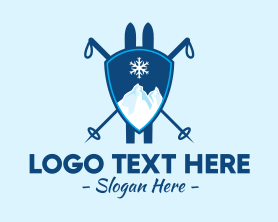 Skiing - Mountain Ski Lodge logo design