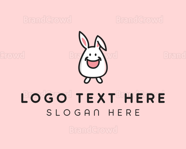 Happy Bunny Rabbit Kid Logo