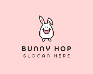 Happy Bunny Rabbit Kid logo design