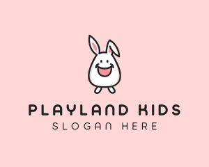 Happy Bunny Rabbit Kid logo design