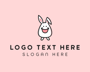 Rabbit - Happy Bunny Rabbit Kid logo design