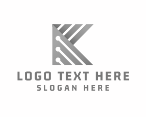 Developer - Letter K Circuit Board logo design