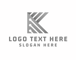 Digital Marketing - Letter K Circuit Board logo design