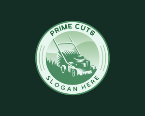 Grass Cutting Lawn Mower  logo design